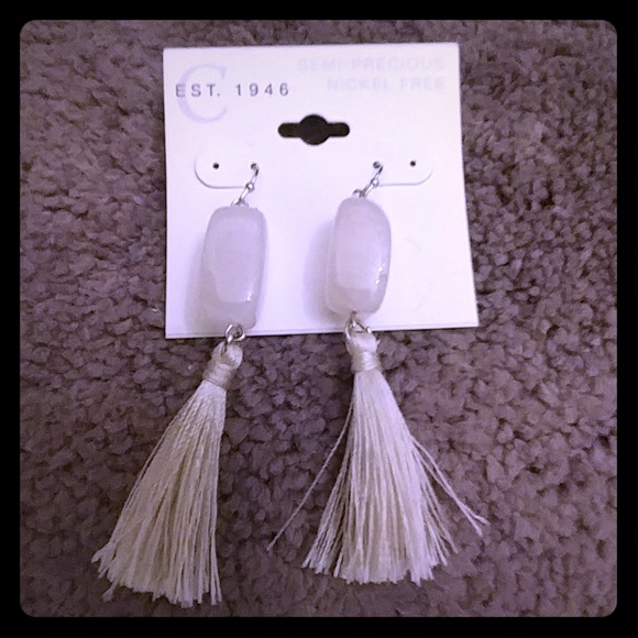 NWT Sem-Precious Pale Pink Tassel Earrings - Picture 1 of 2